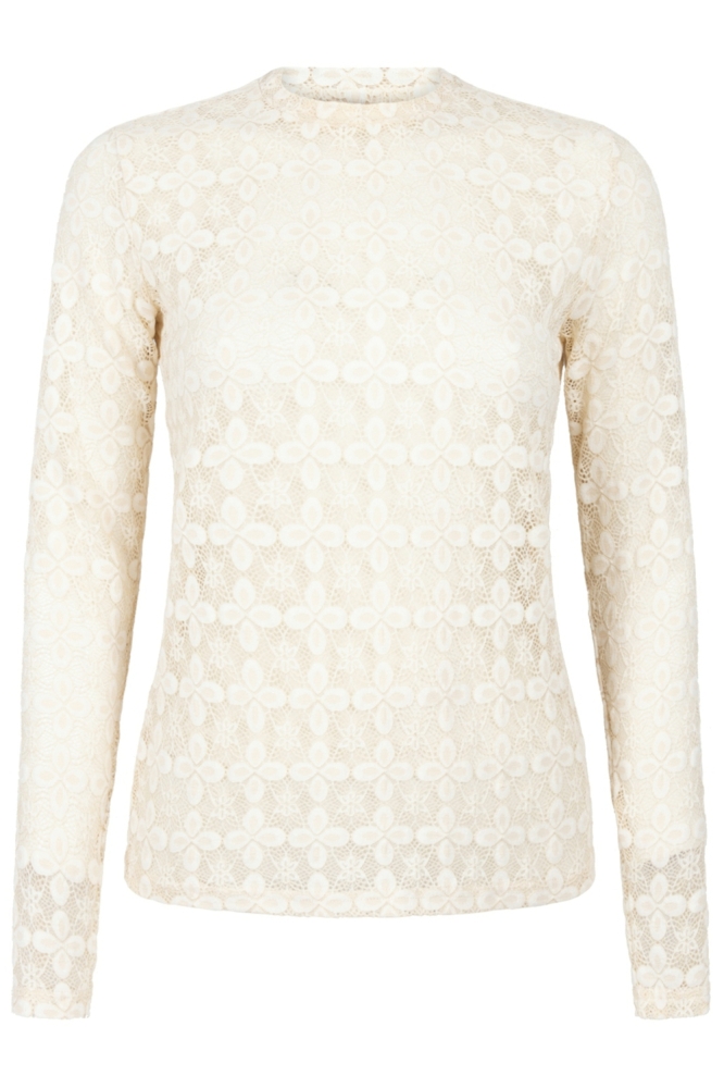 Aaiko ecru dames t-shirt | Vooraanzicht