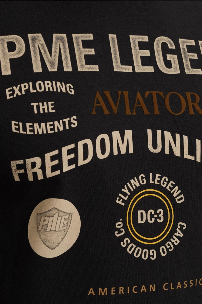 PME legend zwarte heren t-shirt | Close up