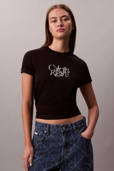 Calvin Klein SS FITTED SCRIPT CAL LV047D210G UB1 BLACK