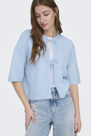 Only Vest ONLSIMONI 2/4 BOW CARDIGAN KNT NOOS 15368990 CASHMERE BLUE/MELANGE