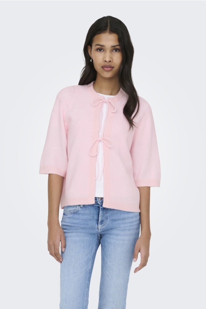 Only roze dames vest | Model vooraanzicht