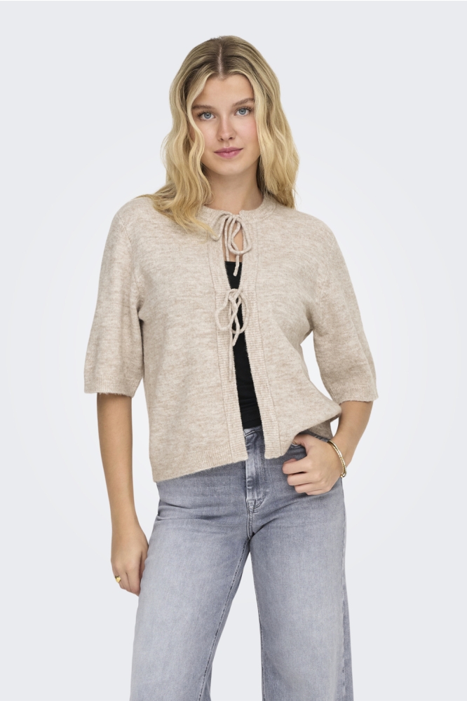 Only beige dames vest | Model vooraanzicht