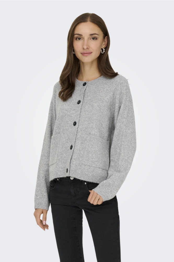 Only grijze dames vest | Model vooraanzicht