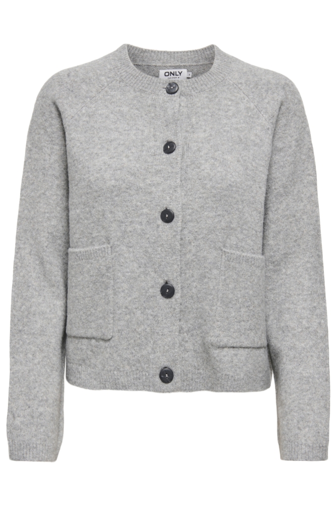 Only grijze dames vest | Vooraanzicht