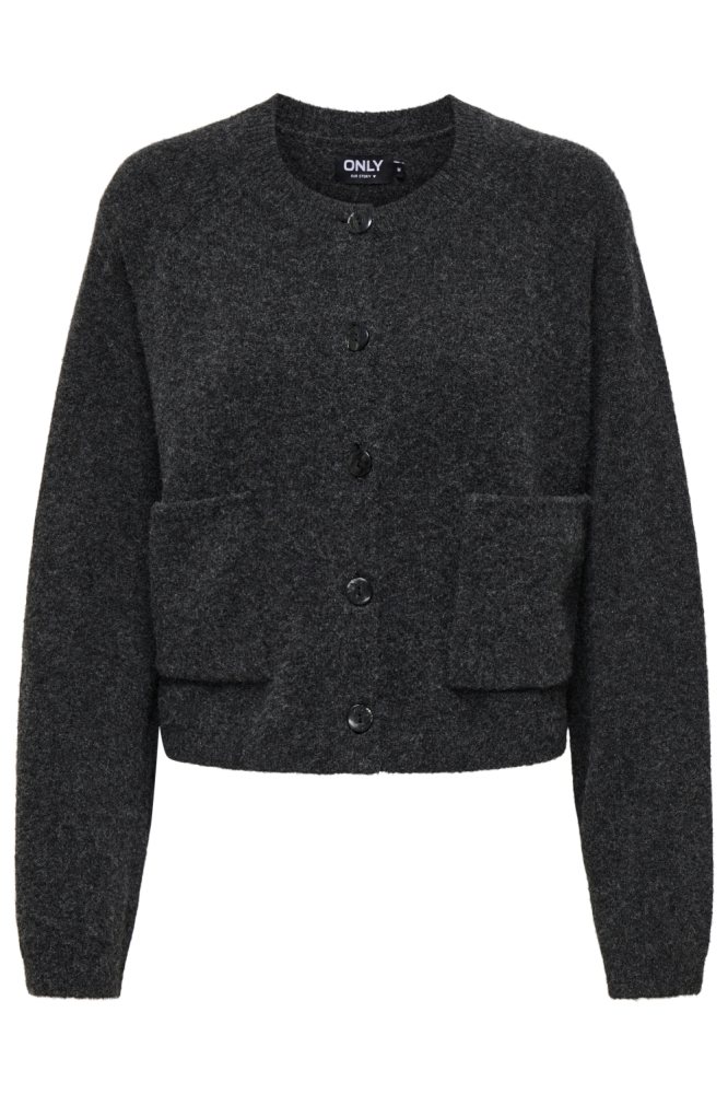 Only grijze dames vest | Vooraanzicht