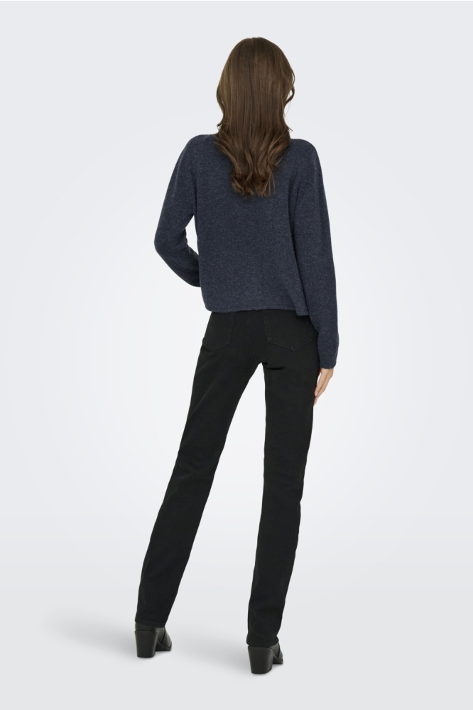 Jacqueline de Yong blauwe dames vest | Model achteraanzicht