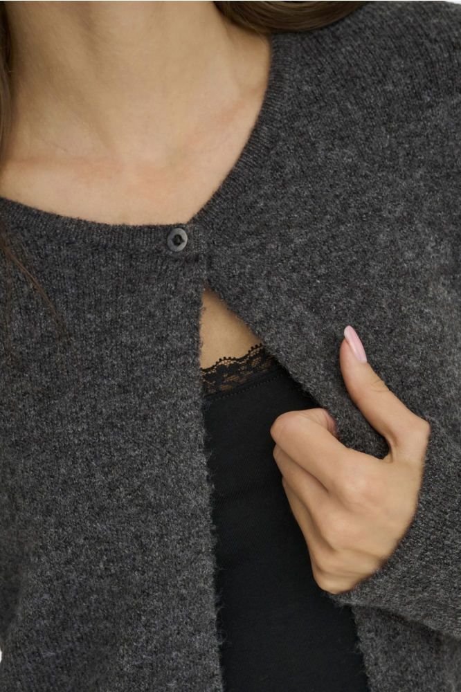 Jacqueline de Yong grijze dames vest | Close up