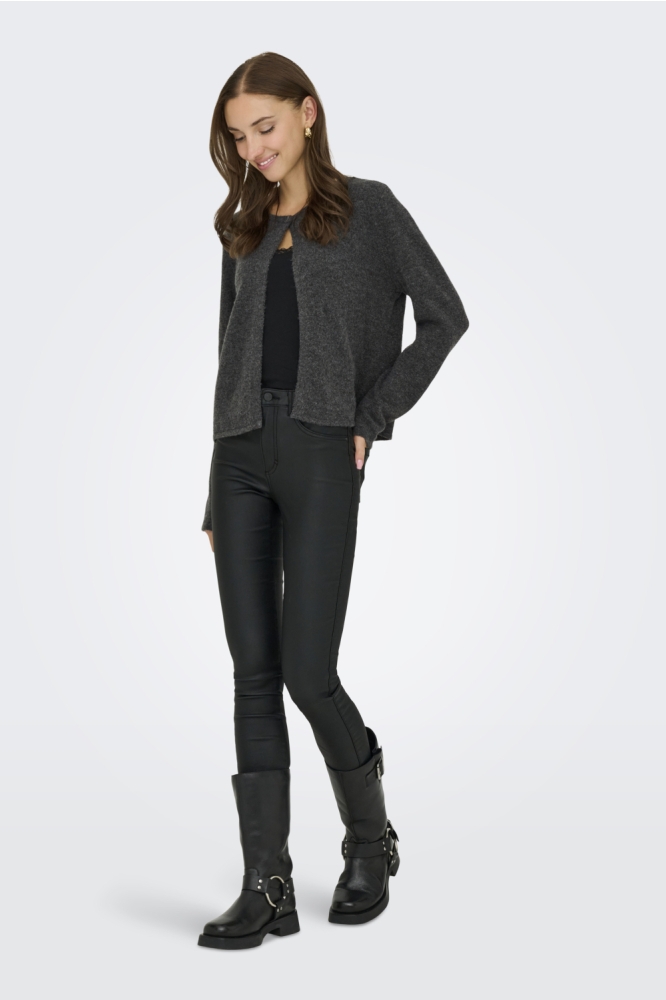 Jacqueline de Yong grijze dames vest | Model vooraanzicht