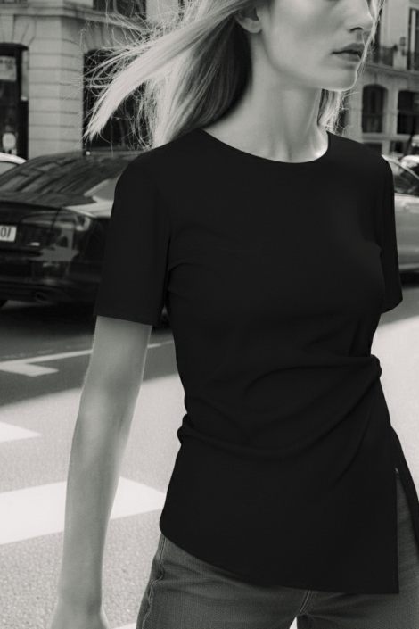 Hype Drop zwarte dames t-shirt | Close up