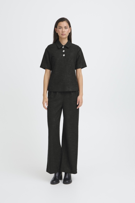 Ichi zwarte dames blouse | Model
