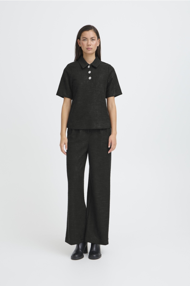 Ichi zwarte dames blouse | Model