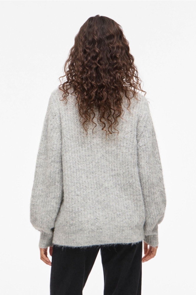 Vila grijze dames vest | Model achteraanzicht