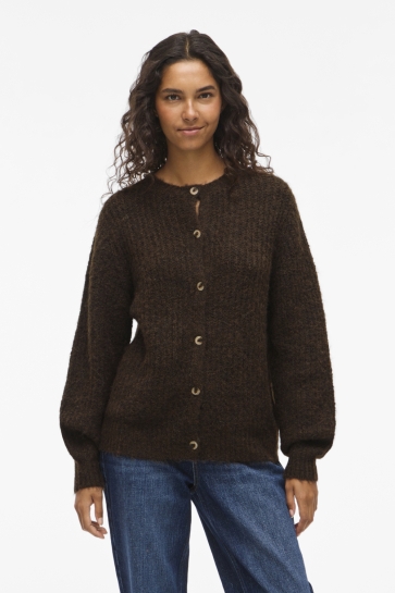 Vila VILAMPE O-NECK L/S KNIT CARDIGAN-NO 14112724 Coffee Bean