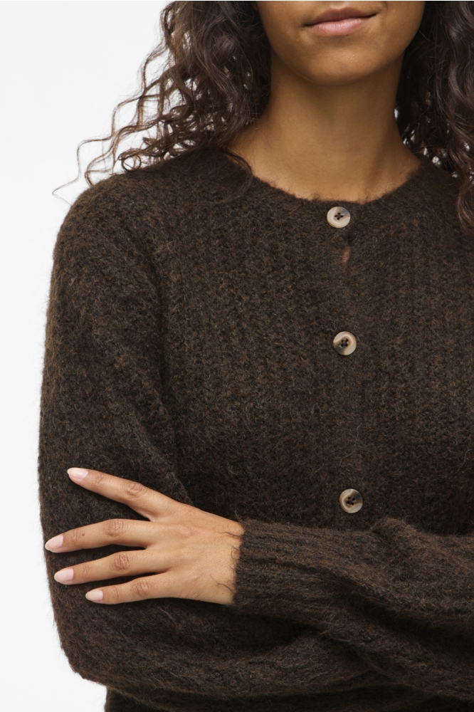 Vila bruine dames vest | Close up