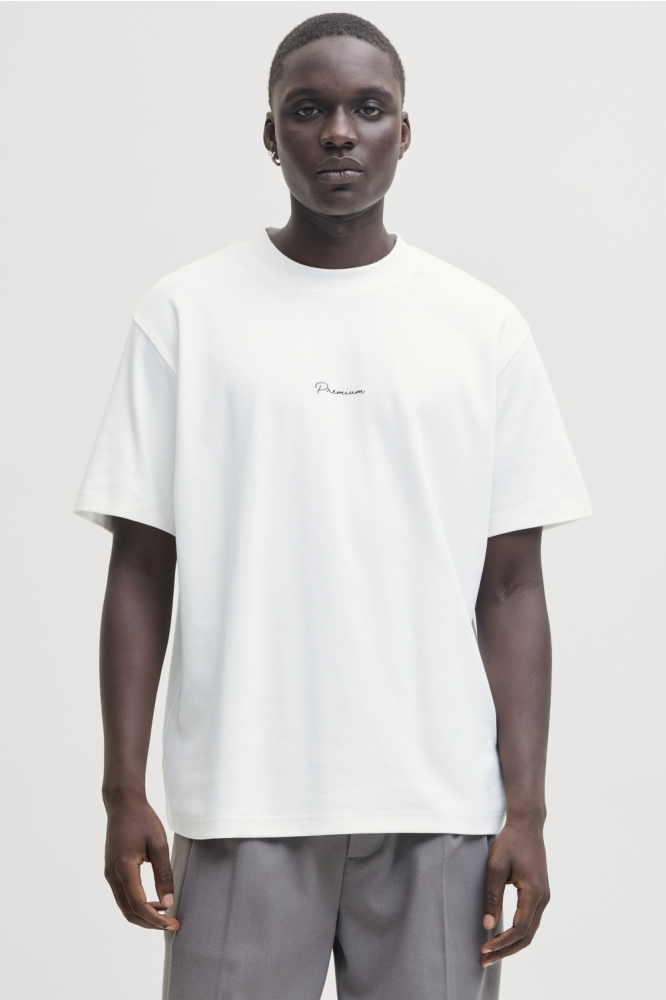 Jack & Jones witte heren t-shirt | Model vooraanzicht