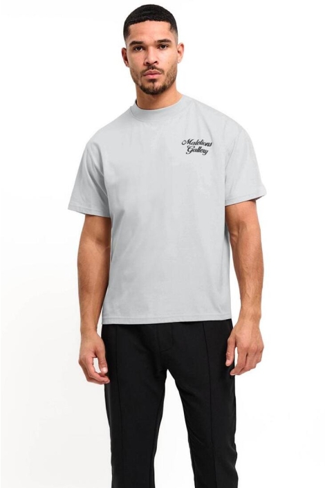 Malelions grijze heren t-shirt | Model vooraanzicht