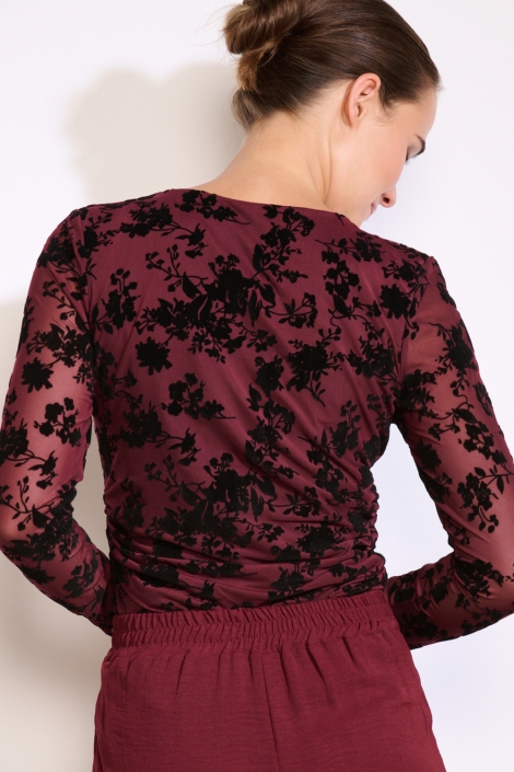 LolaLiza bordeaux dames top | Model achteraanzicht