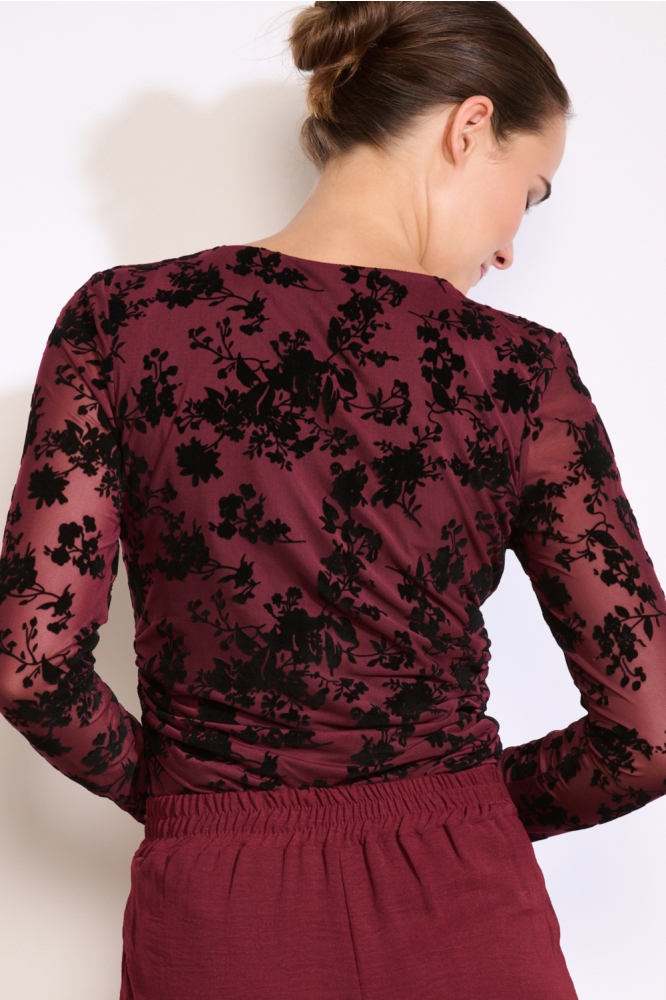 LolaLiza bordeaux dames top | Model achteraanzicht