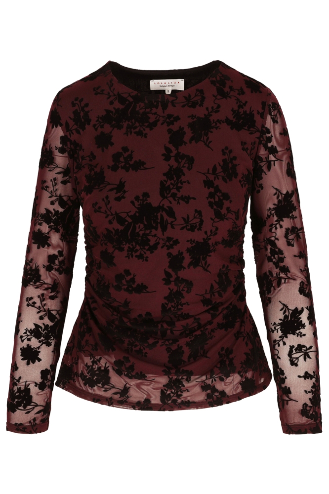 LolaLiza bordeaux dames t-shirt | Vooraanzicht