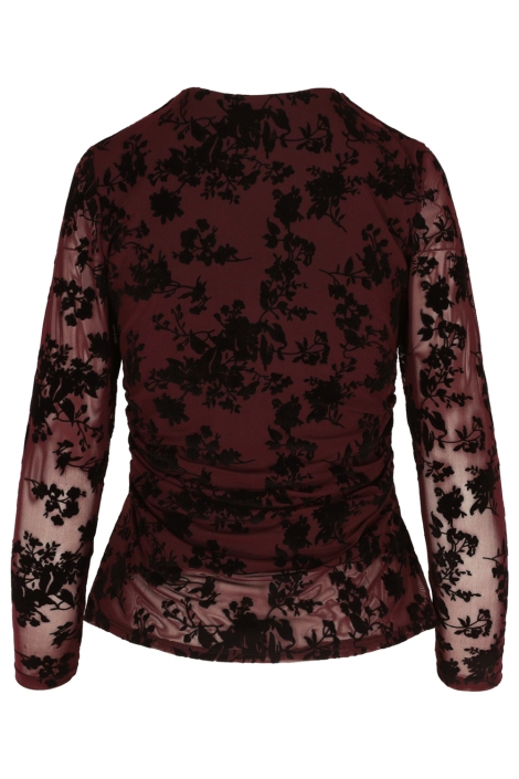 LolaLiza bordeaux dames t-shirt | Achteraanzicht