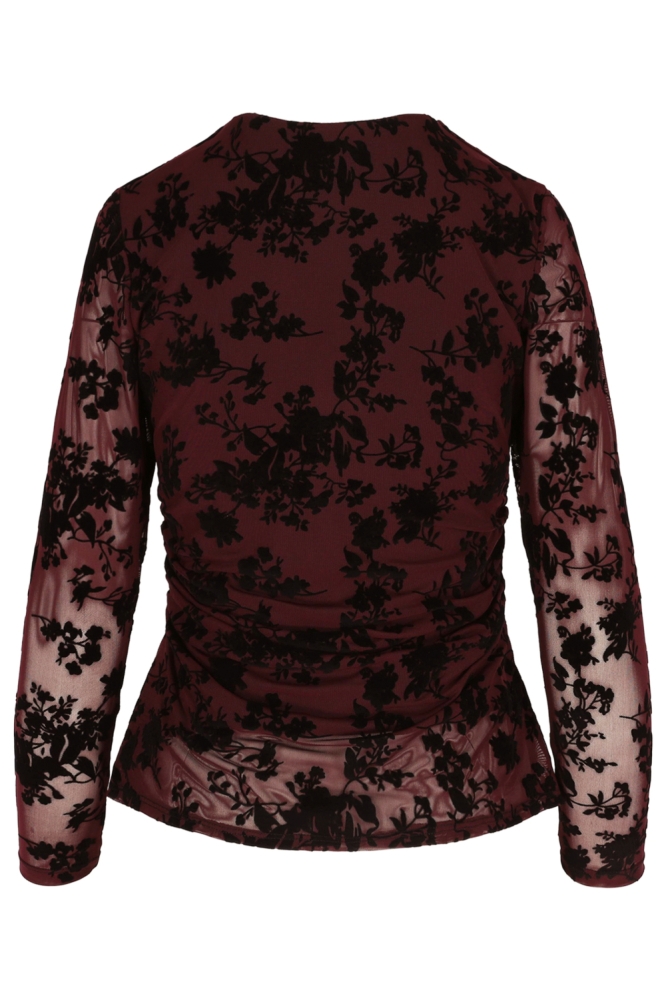 LolaLiza bordeaux dames t-shirt | Achteraanzicht