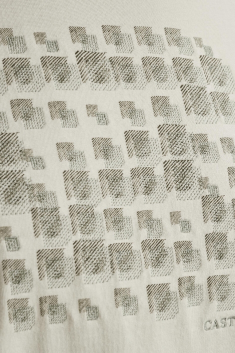 Cast Iron ecru heren t-shirt | Close up