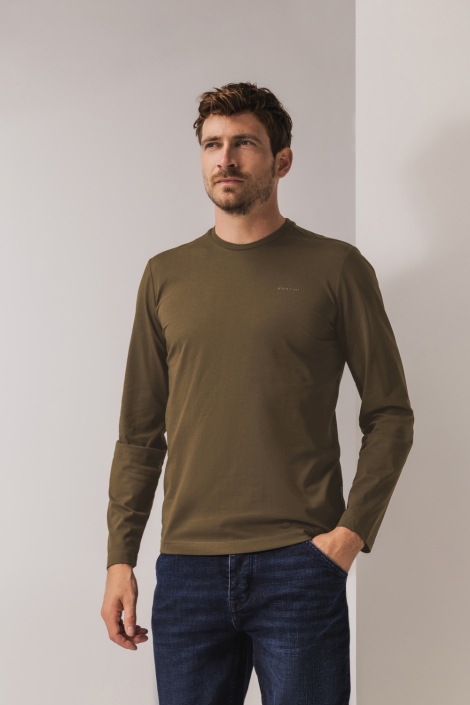 State of Art bruine heren t-shirt | Model vooraanzicht
