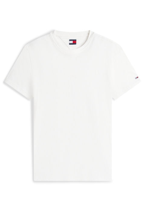 Tommy Jeans witte heren t-shirt | Vooraanzicht