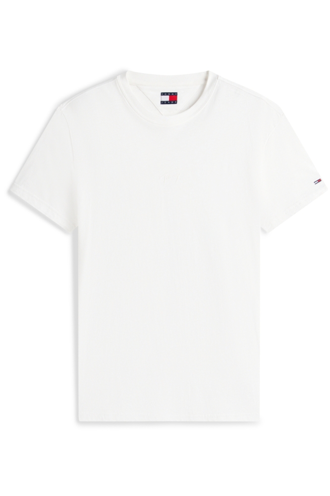 Tommy Jeans witte heren t-shirt | Vooraanzicht