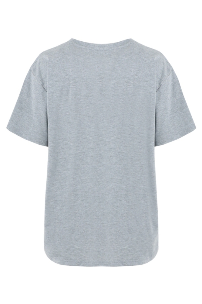 Fluresk grijze dames t-shirt | Achteraanzicht