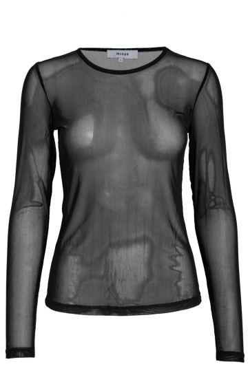 Minus T-shirt DAJANA LONG SLEEVE TOP MI6925 100 BLACK