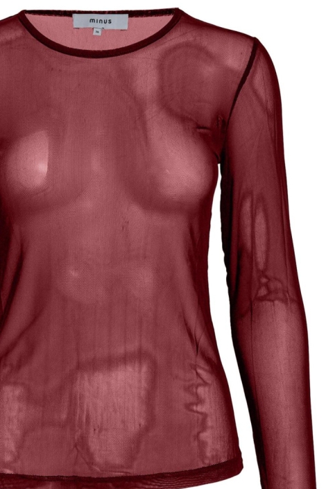 Minus bordeaux dames t-shirt | Close up