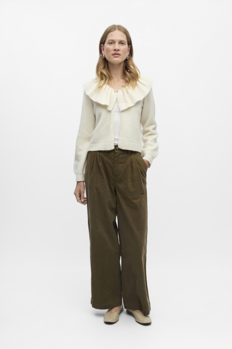 Object ecru dames vest | Model vooraanzicht