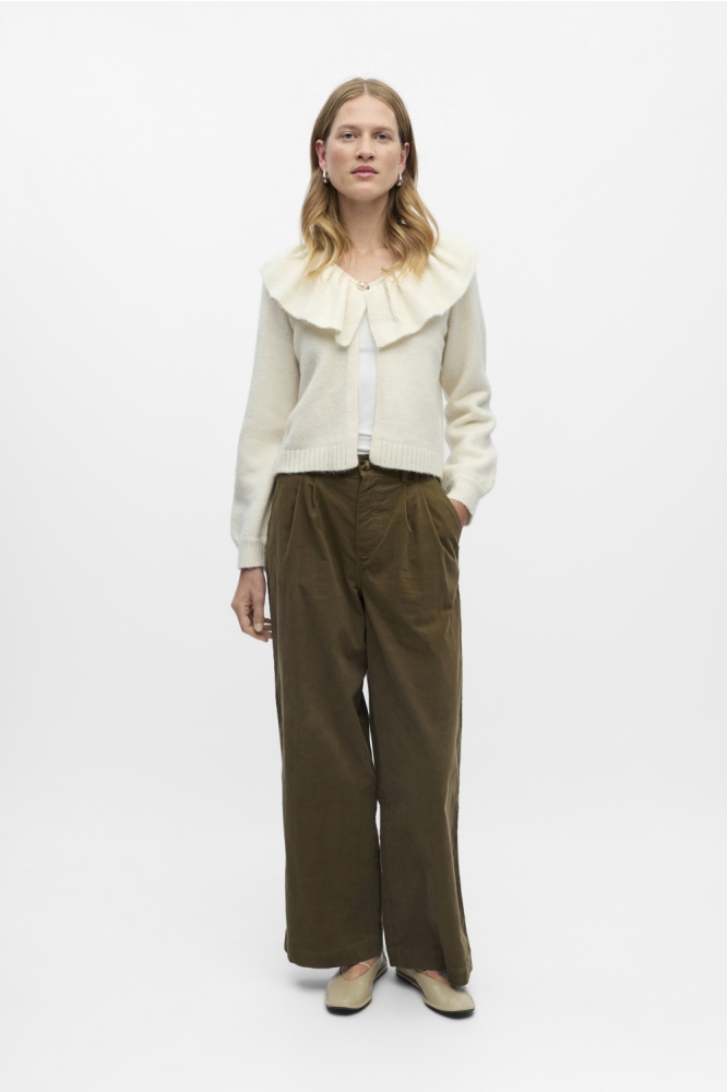 Object ecru dames vest | Model vooraanzicht