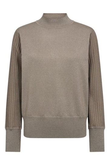 Freequent Trui FQBISOLO PULLOVER 207439 DESERT TAUPE MEL W. SILVER