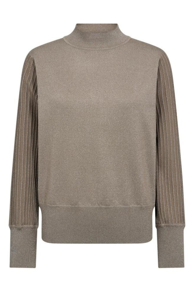 Freequent taupe dames trui | Vooraanzicht