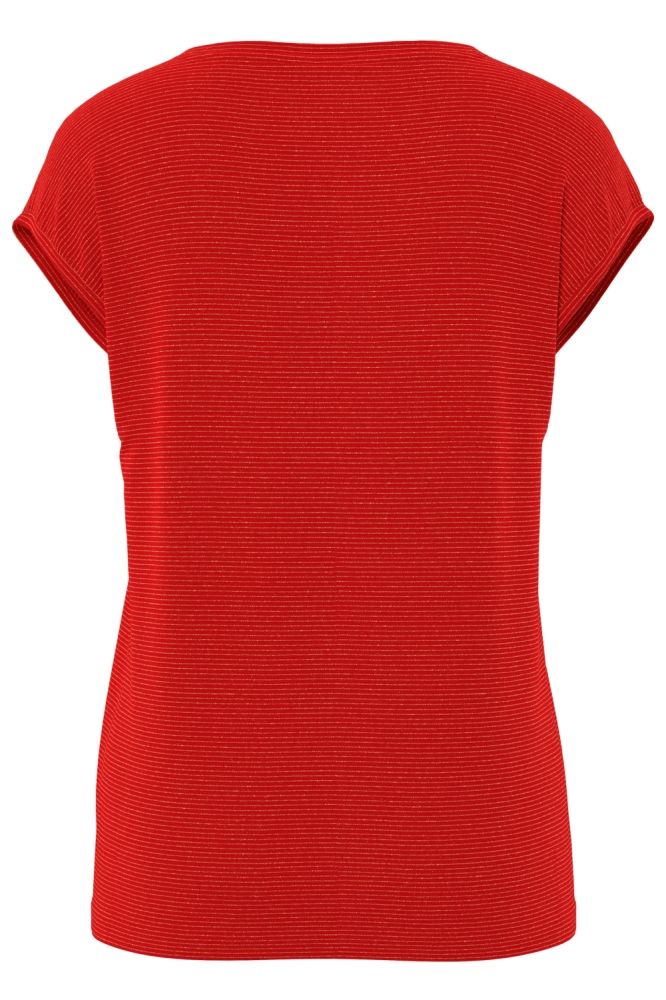 Pieces rode dames t-shirt | Achteraanzicht