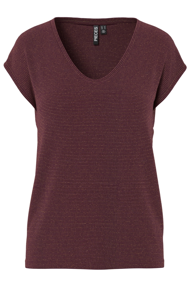 Pieces bordeaux dames t-shirt | 