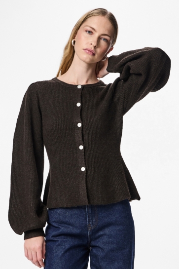 Pieces Vest PCSILLY LS PUFF KNIT CARDIGAN NOOS 17166689 DELICIOSO/MELANGE