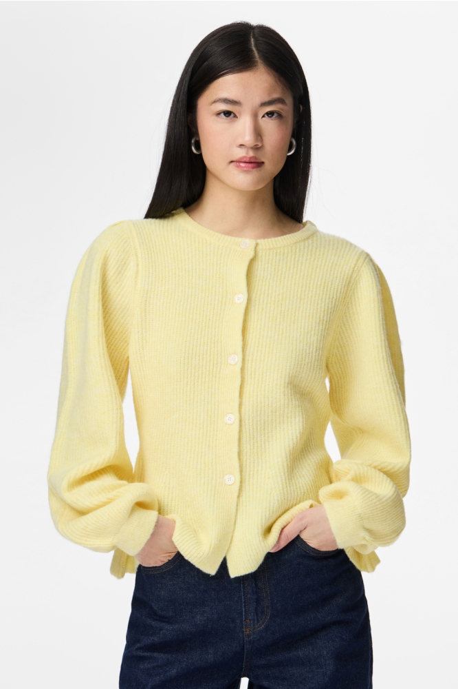 Pieces gele dames vest | Vooraanzicht