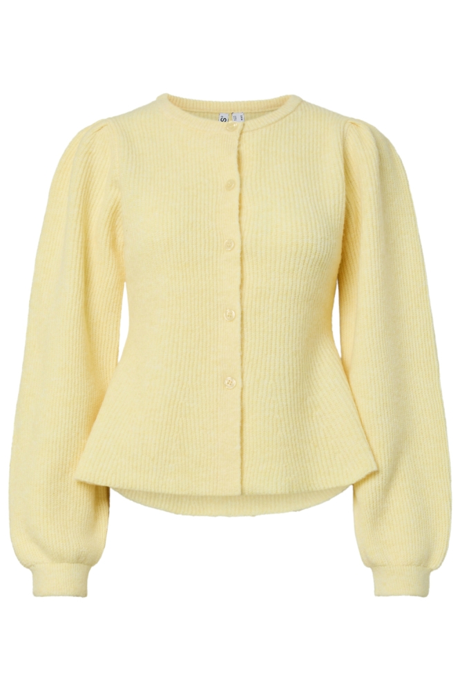 Pieces gele dames vest | Achteraanzicht