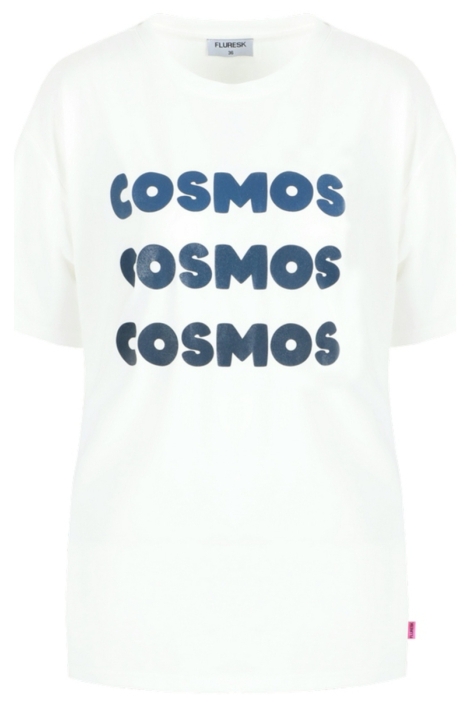 Fluresk witte dames t-shirt | Vooraanzicht