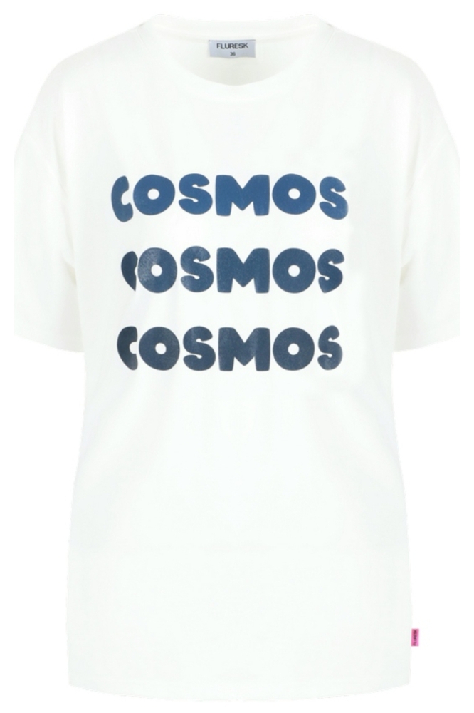 Fluresk witte dames t-shirt | Vooraanzicht