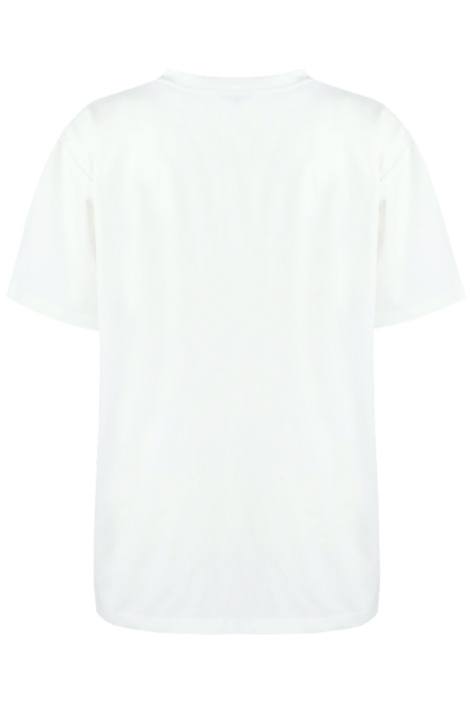 Fluresk witte dames t-shirt | Achteraanzicht