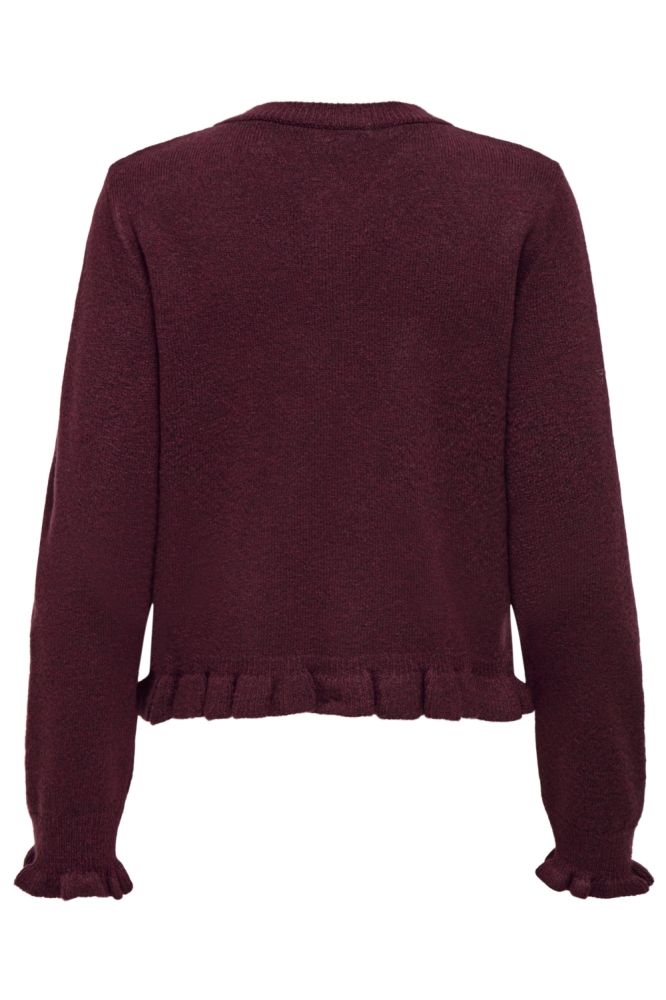 Jacqueline de Yong bordeaux dames vest | Achteraanzicht