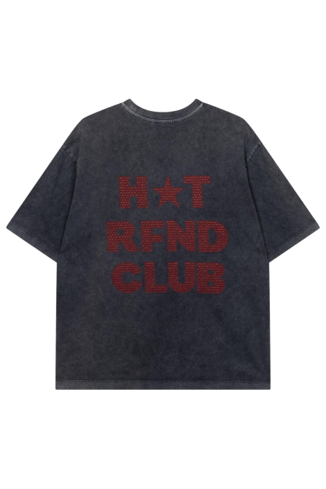 Refined Department grijze dames t-shirt | Model achteraanzicht