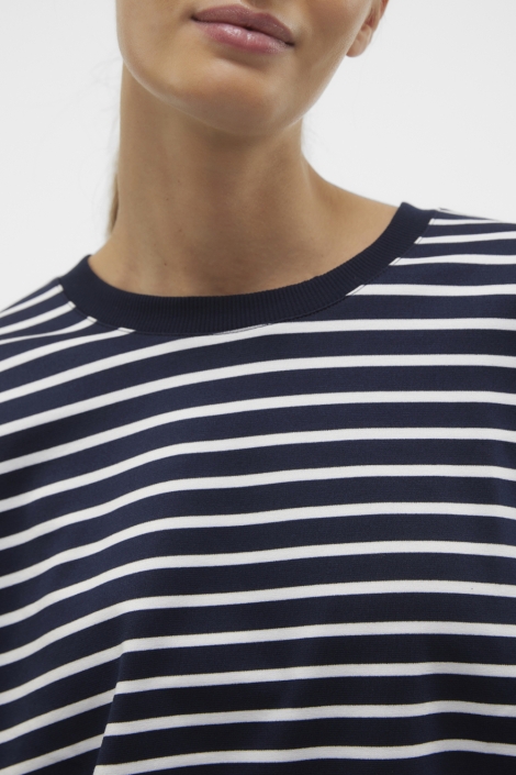 Vero Moda blauwe dames t-shirt | Close up