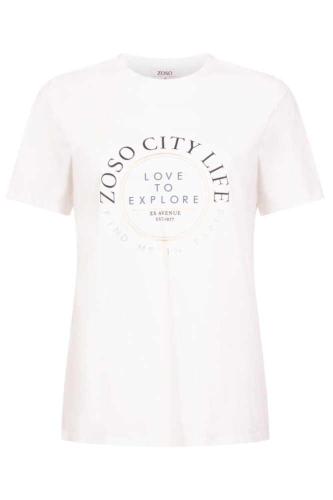 Zoso witte dames t-shirt | Vooraanzicht