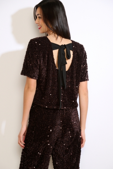 LolaLiza T-shirt TS PARTYSEQ2 02301971 3720 Brown Dark Choc