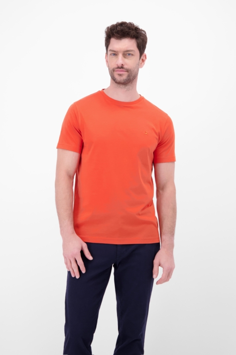 Lerros oranje heren t-shirt | Model vooraanzicht